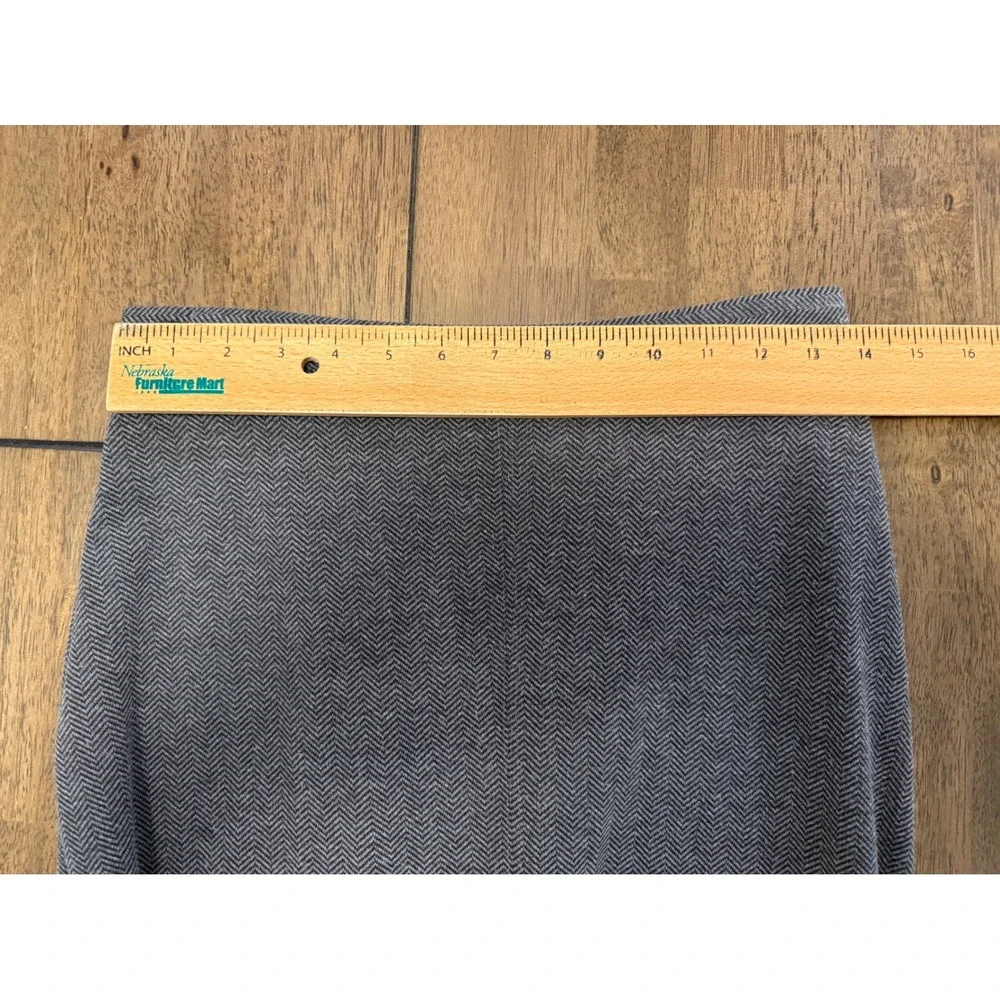 Eddie Bauer Gray Herringbone Maxi Skirt Front Slit Stretch Size M‎ Mens